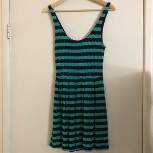 Aqua sleeveless mini dress